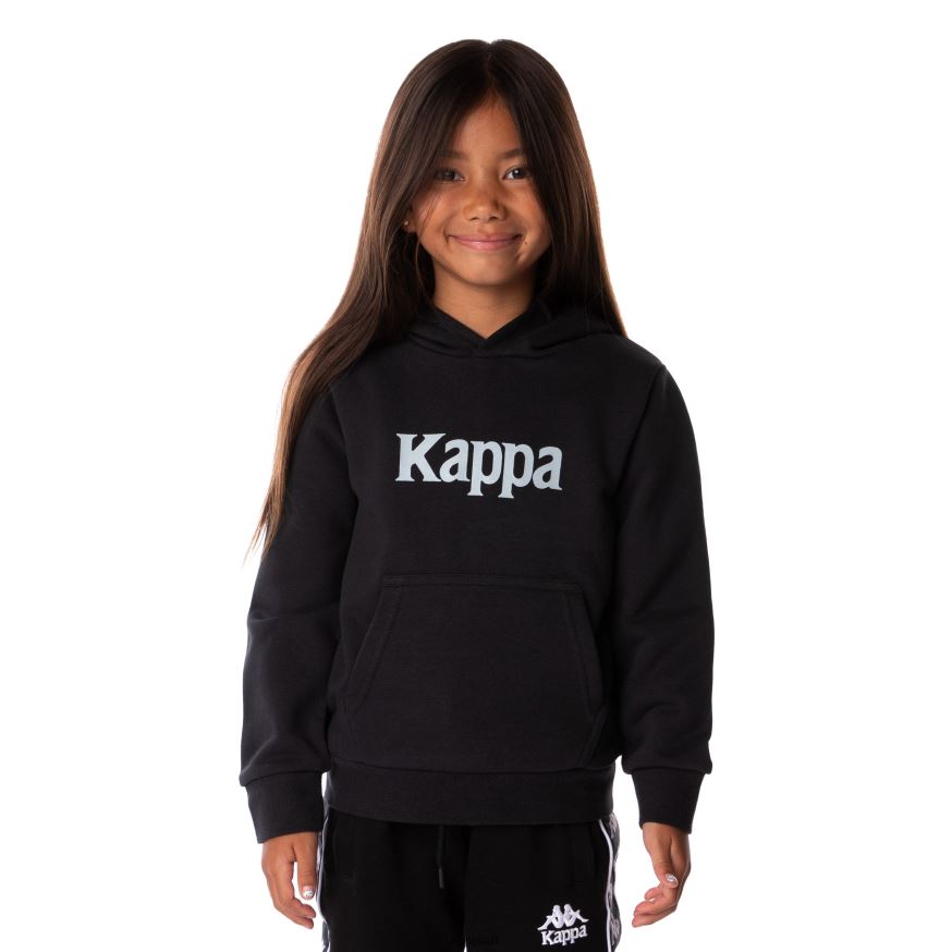 Kappa Kids Authentic Haris Hoodie Black Smoke 408H4N513 - Kappa Tracksuit UK