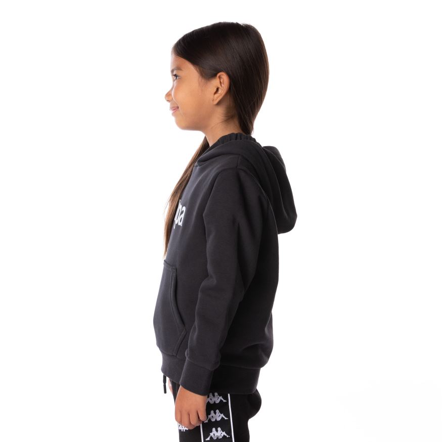 Kappa Kids Authentic Haris Hoodie Black Smoke 408H4N513 - Kappa Tracksuit UK