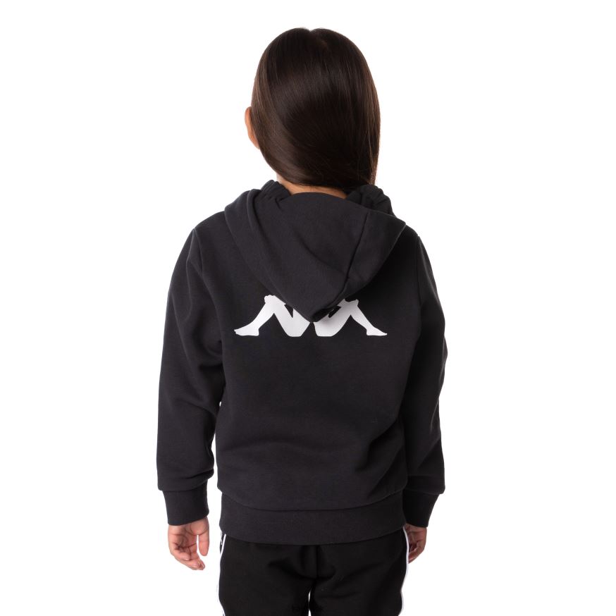 Kappa Kids Authentic Haris Hoodie Black Smoke 408H4N513 - Kappa Tracksuit UK