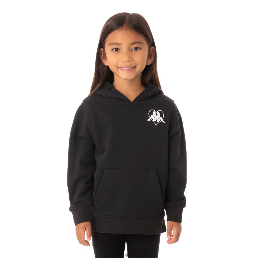 Kappa Kids Authentic Love Torun Hoodie Black 408H4N554 - Kappa Trainers UK