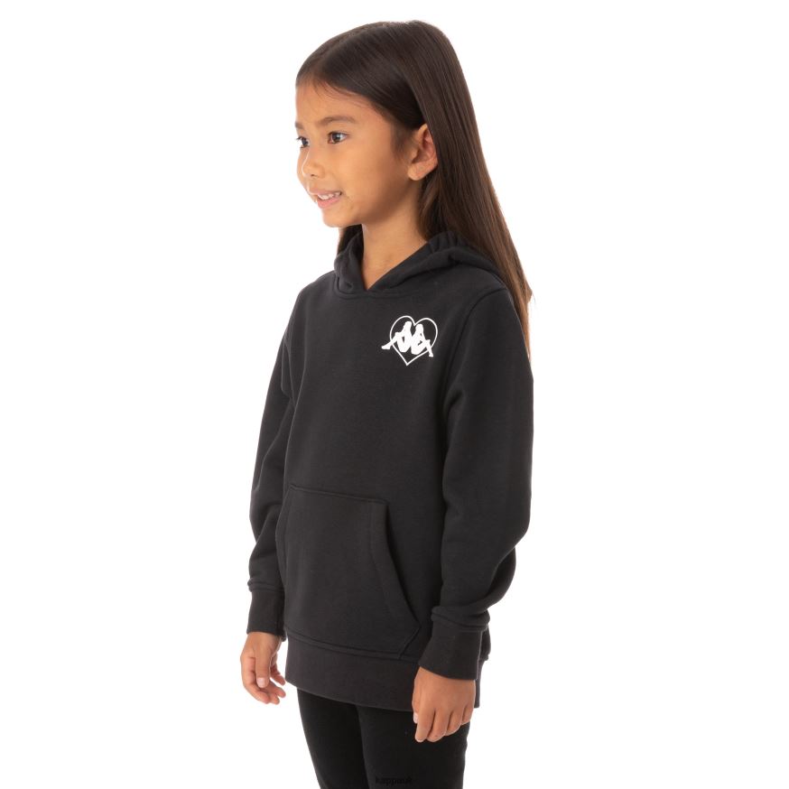 Kappa Kids Authentic Love Torun Hoodie Black 408H4N554 - Kappa Trainers UK