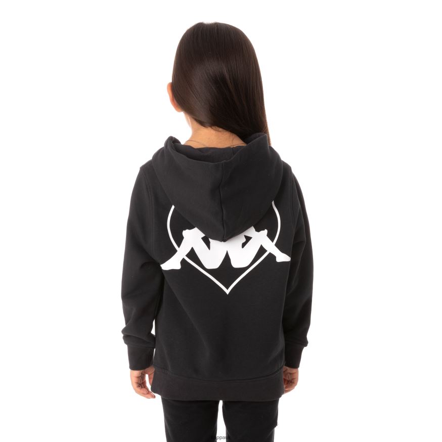 Kappa Kids Authentic Love Torun Hoodie Black 408H4N554 - Kappa Trainers UK