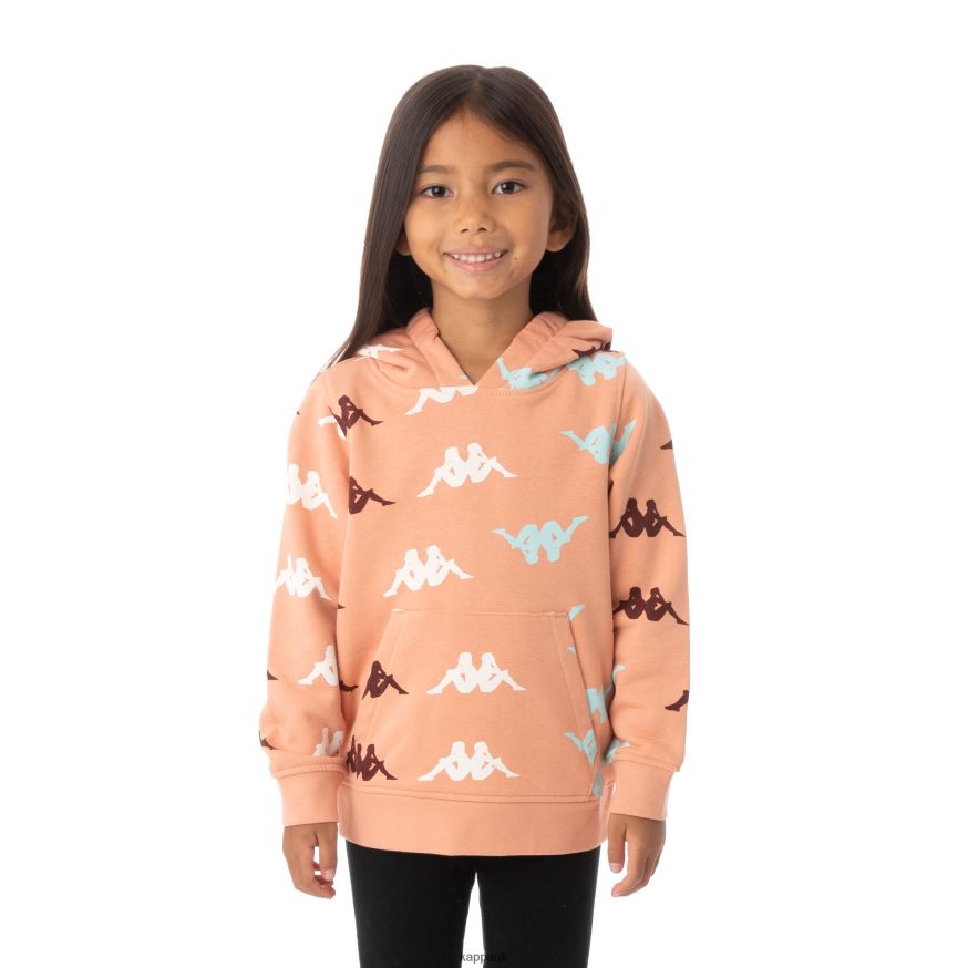 Kappa Kids Authentic Sneek Hoodie Pink Coral 408H4N548 - Kappa Trainers UK