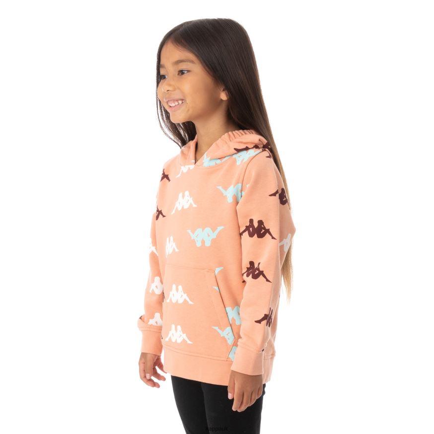 Kappa Kids Authentic Sneek Hoodie Pink Coral 408H4N548 - Kappa Trainers UK