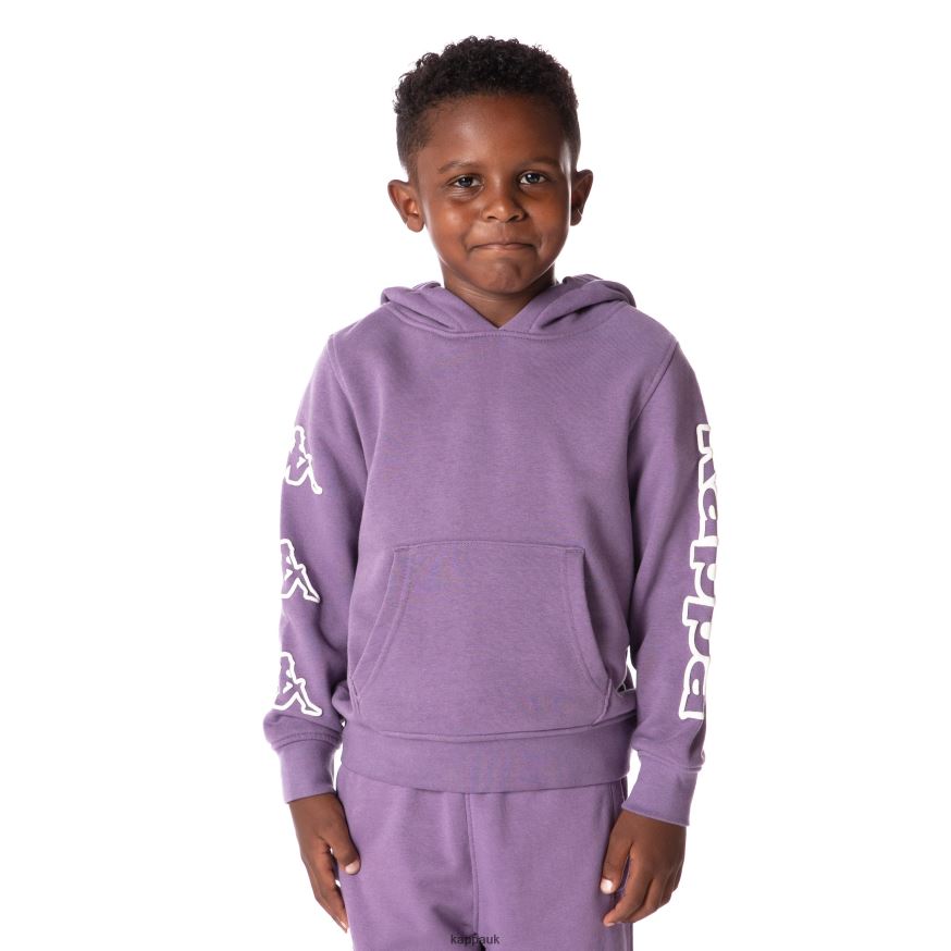 Kappa Kids Logo Avo Hoodie Purple 408H4N509 - Kappa Trainers UK
