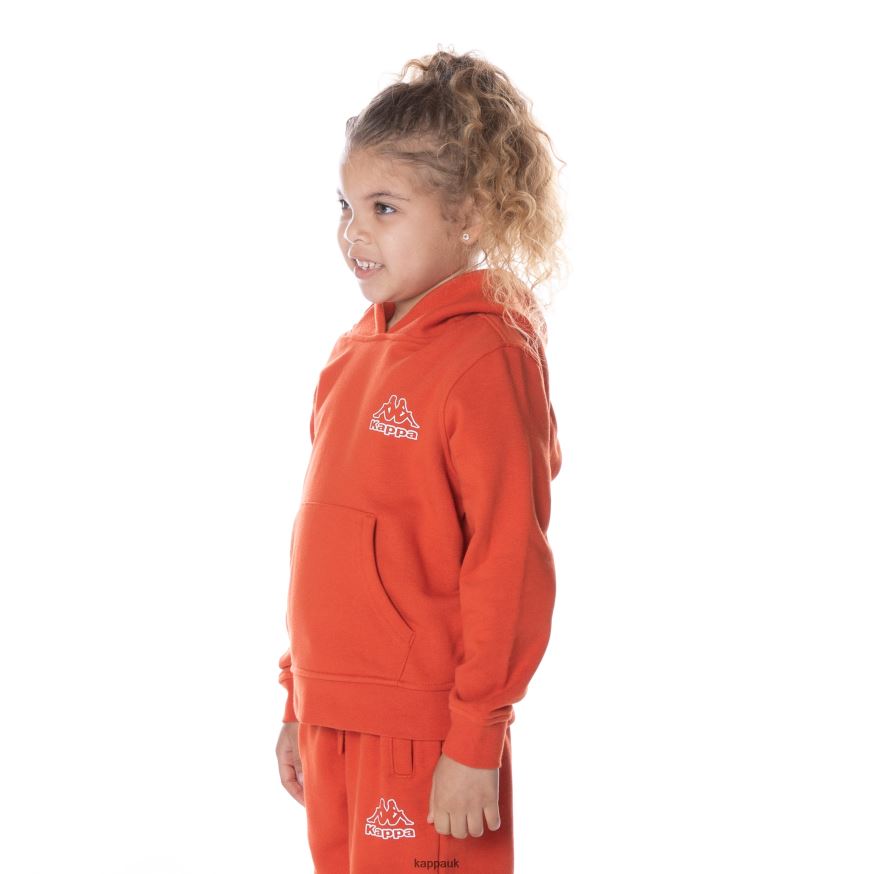 Kappa Kids Logo Covington Hoodie Burnt Orange 408H4N504 - Kappa Tracksuit UK
