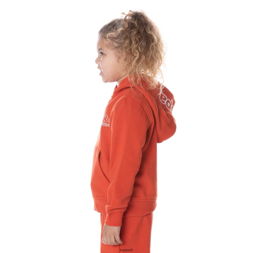 Kappa Kids Logo Covington Hoodie Burnt Orange 408H4N504 - Kappa Tracksuit UK