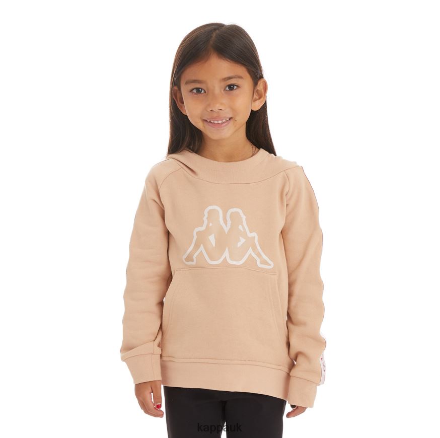 Kappa Kids Logo Tape Apet 2 Hoodie Beige 408H4N530 - Kappa Trainers UK