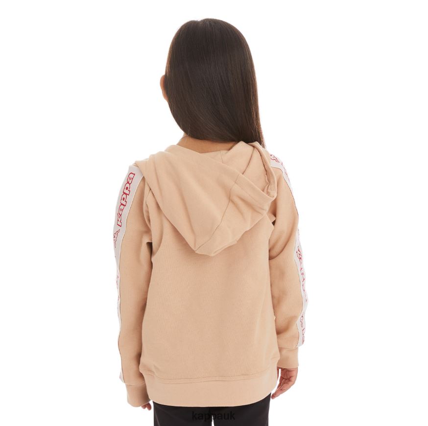 Kappa Kids Logo Tape Apet 2 Hoodie Beige 408H4N530 - Kappa Trainers UK