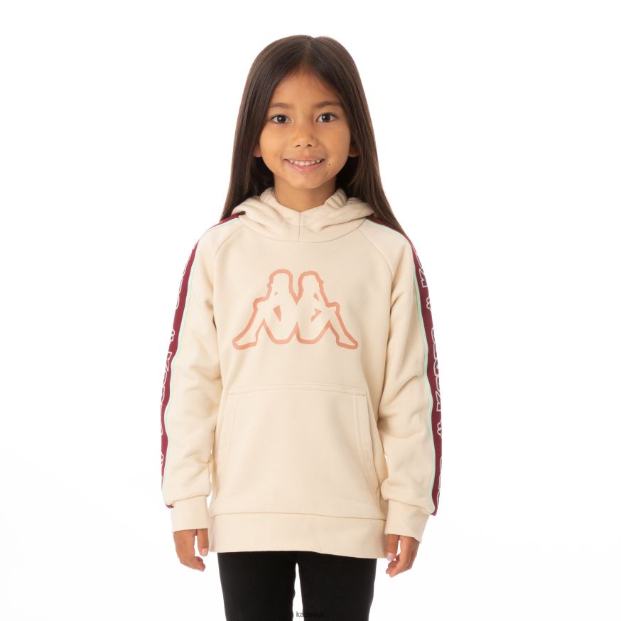 Kappa Kids Logo Tape Apet 2 Hoodie Beige 408H4N546 - Kappa Tracksuit UK