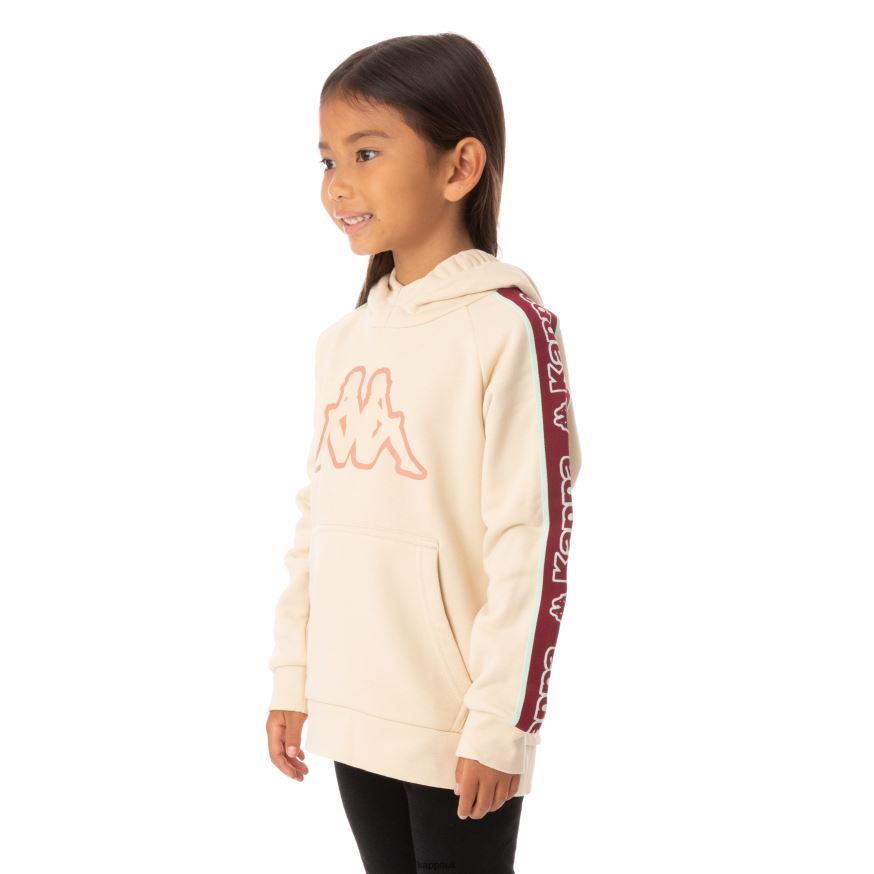 Kappa Kids Logo Tape Apet 2 Hoodie Beige 408H4N546 - Kappa Tracksuit UK
