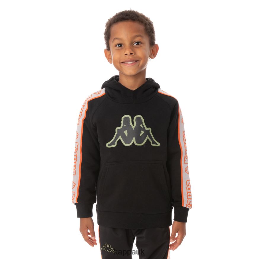 Kappa Kids Logo Tape Apet 2 Hoodie Black 408H4N547 - Kappa UK