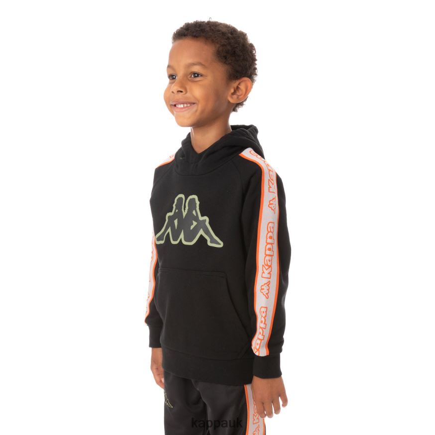 Kappa Kids Logo Tape Apet 2 Hoodie Black 408H4N547 - Kappa UK