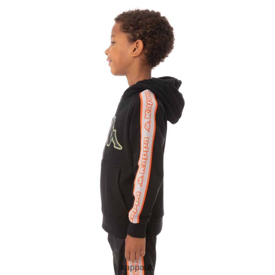 Kappa Kids Logo Tape Apet 2 Hoodie Black 408H4N547 - Kappa UK