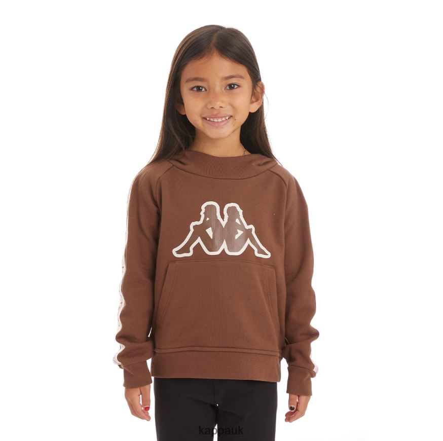 Kappa Kids Logo Tape Apet 2 Hoodie Brown 408H4N529 - Kappa UK