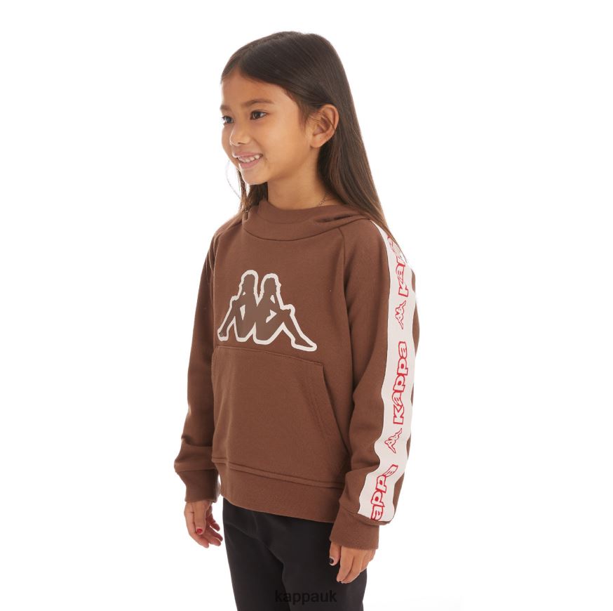Kappa Kids Logo Tape Apet 2 Hoodie Brown 408H4N529 - Kappa UK