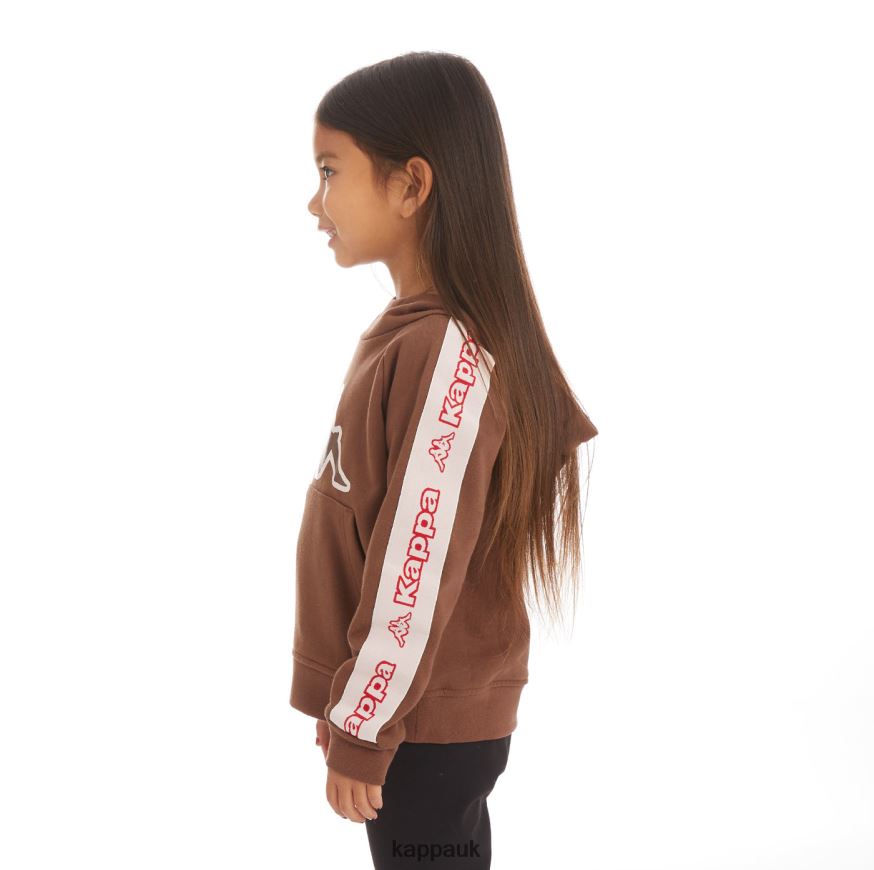 Kappa Kids Logo Tape Apet 2 Hoodie Brown 408H4N529 - Kappa UK