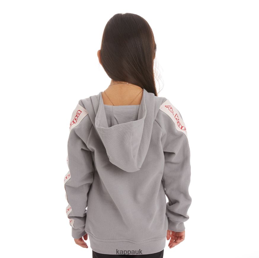 Kappa Kids Logo Tape Apet 2 Hoodie Grey 408H4N537 - Kappa Tracksuit UK