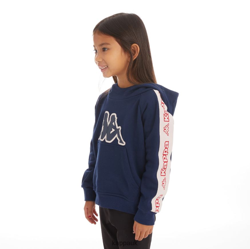 Kappa Kids Logo Tape Apet 2 Hoodie Navy 408H4N538 - Kappa UK