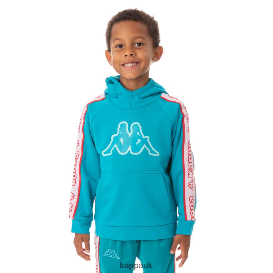 Kappa Kids Logo Tape Apet 2 Hoodie Peacock 408H4N545 - Kappa Trainers UK