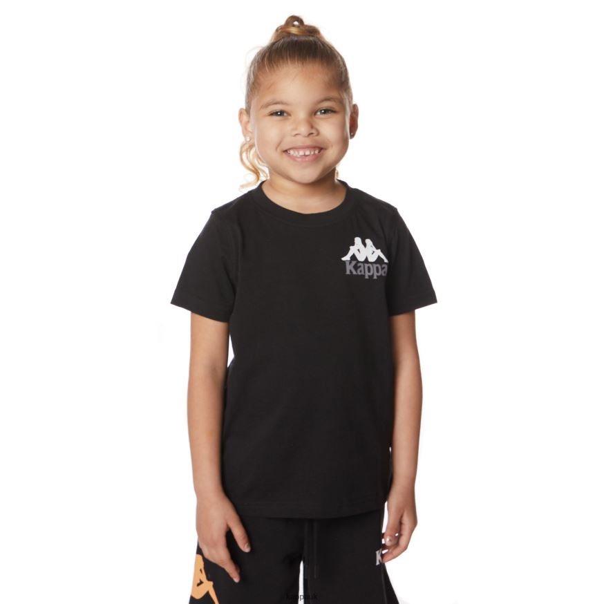 Kappa Kids Authentic Ables T-Shirt Black Jet 408H4N640 - Kappa UK