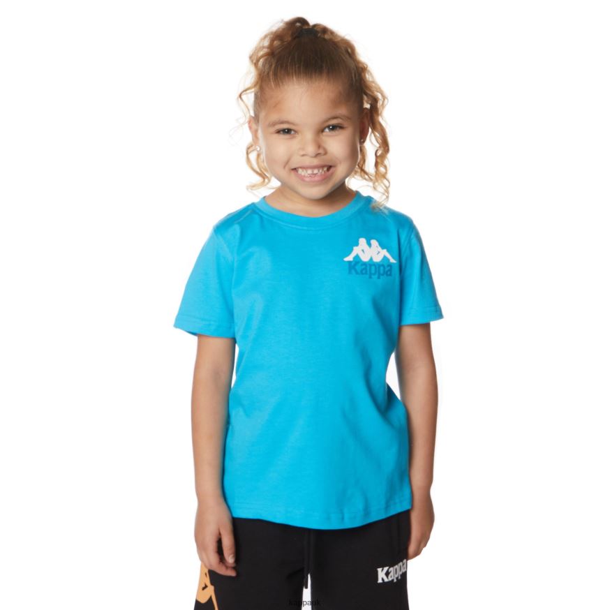 Kappa Kids Authentic Ables T-Shirt Turquoise 408H4N645 - Kappa Tracksuit UK