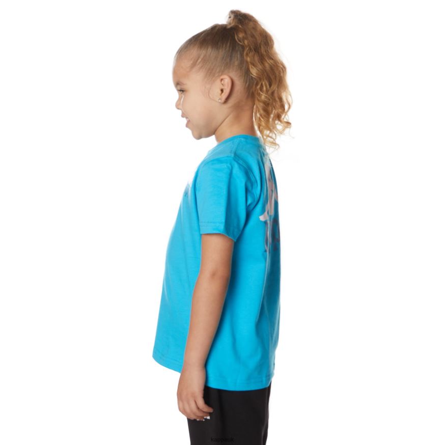 Kappa Kids Authentic Ables T-Shirt Turquoise 408H4N645 - Kappa Tracksuit UK