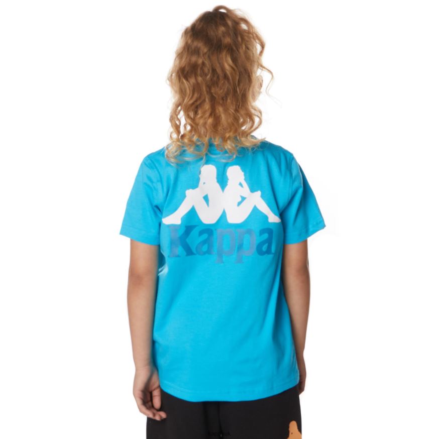 Kappa Kids Authentic Ables T-Shirt Turquoise 408H4N645 - Kappa Tracksuit UK