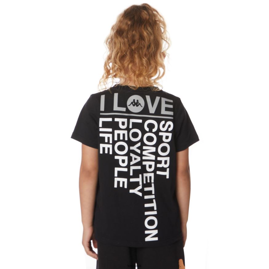 Kappa Kids Authentic Bytom T-Shirt Black Jet 408H4N642 - Kappa Tracksuit UK