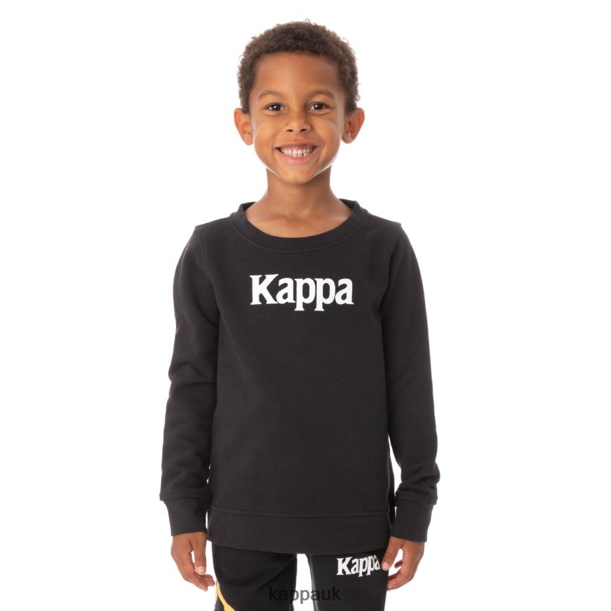 Kappa Kids Authentic Emmen Sweatshirt Black Smoke 408H4N638 - Kappa Trainers UK