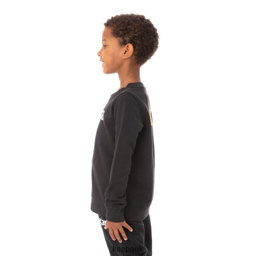 Kappa Kids Authentic Emmen Sweatshirt Black Smoke 408H4N638 - Kappa Trainers UK
