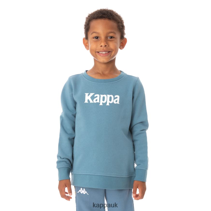 Kappa Kids Authentic Emmen Sweatshirt Light Blue 408H4N636 - Kappa Tracksuit UK