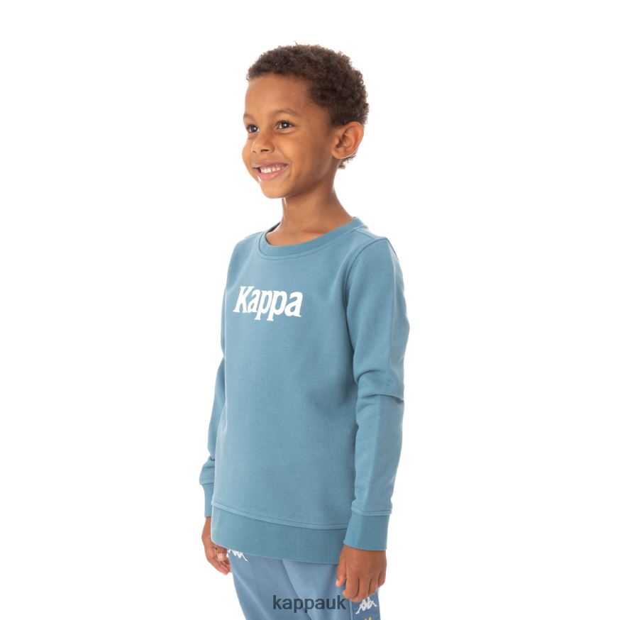 Kappa Kids Authentic Emmen Sweatshirt Light Blue 408H4N636 - Kappa Tracksuit UK