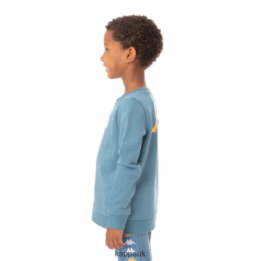 Kappa Kids Authentic Emmen Sweatshirt Light Blue 408H4N636 - Kappa Tracksuit UK
