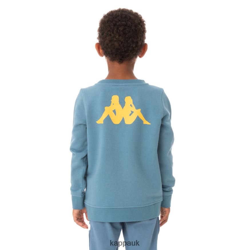 Kappa Kids Authentic Emmen Sweatshirt Light Blue 408H4N636 - Kappa Tracksuit UK