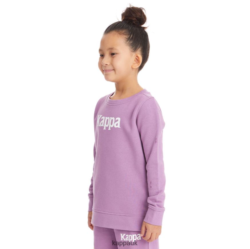Kappa Kids Authentic Emmen Sweatshirt Violet Lavender 408H4N635 - Kappa Trainers UK