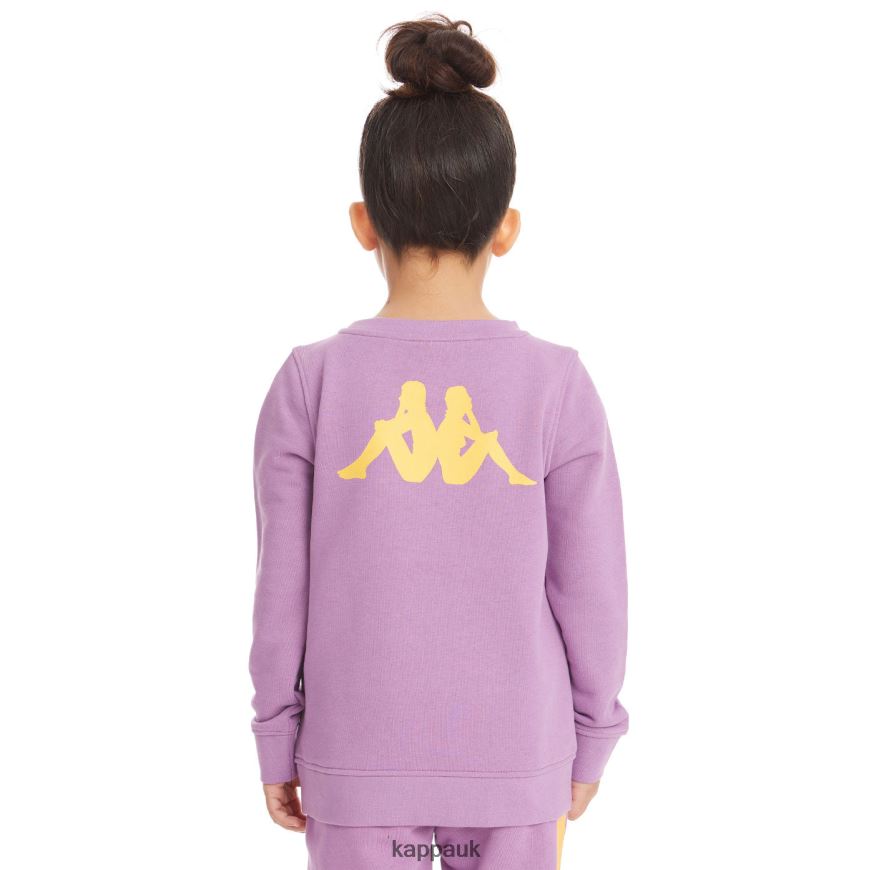 Kappa Kids Authentic Emmen Sweatshirt Violet Lavender 408H4N635 - Kappa Trainers UK