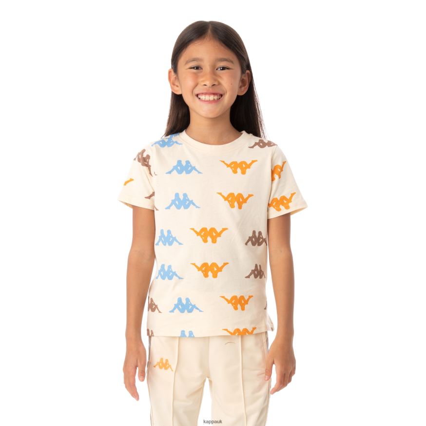 Kappa Kids Authentic Stavoren T-Shirt Beige 408H4N639 - Kappa Tracksuit UK