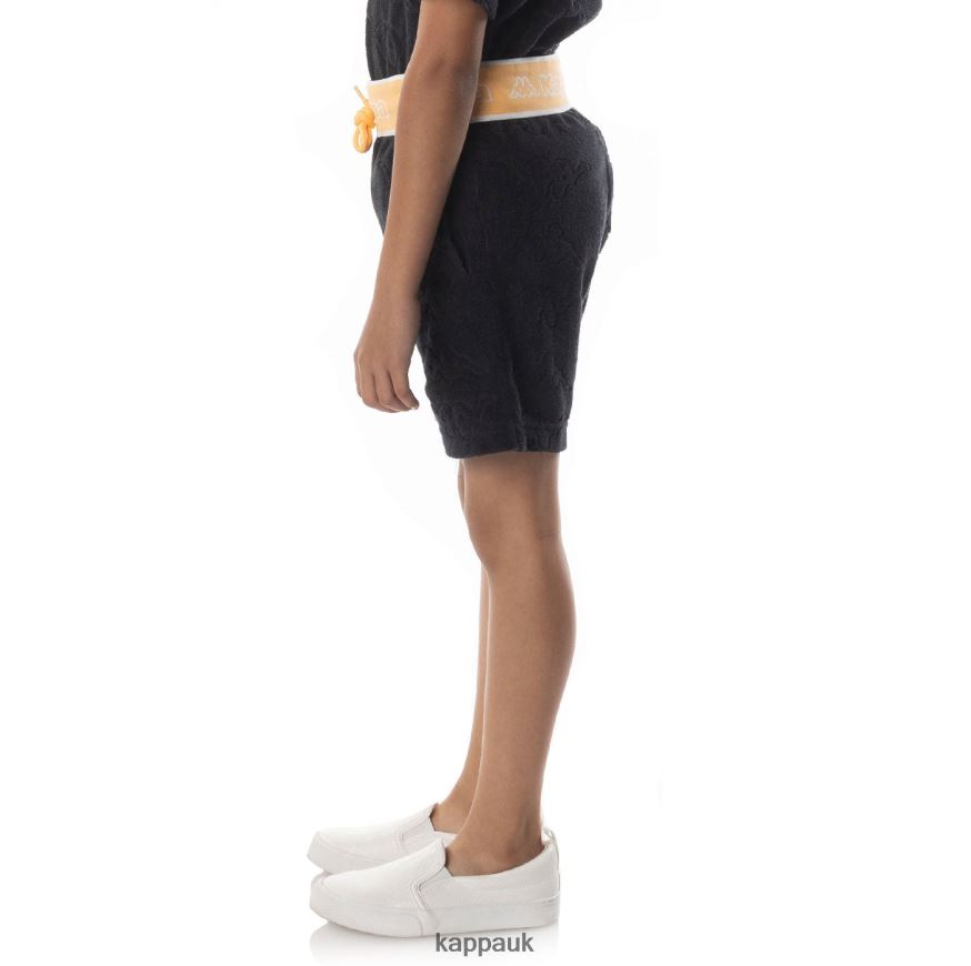 Kappa Kids Logo Tape Eko Shorts Black Smoke Orange 408H4N617 - Kappa Trainers UK