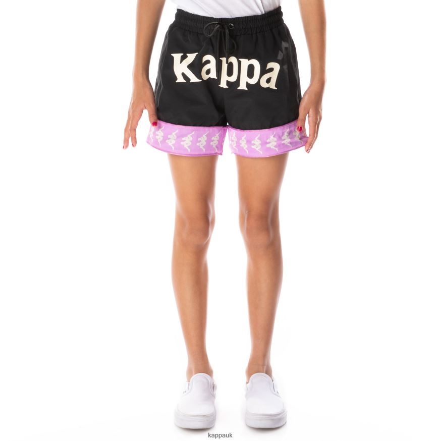 Kappa Kids 222 Banda Calabash 3 Shorts Black Smoke Violet 408H4N804 - Kappa Tracksuit UK