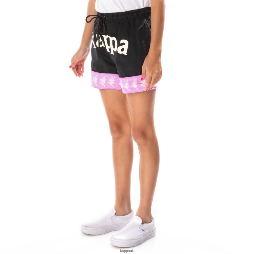 Kappa Kids 222 Banda Calabash 3 Shorts Black Smoke Violet 408H4N804 - Kappa Tracksuit UK