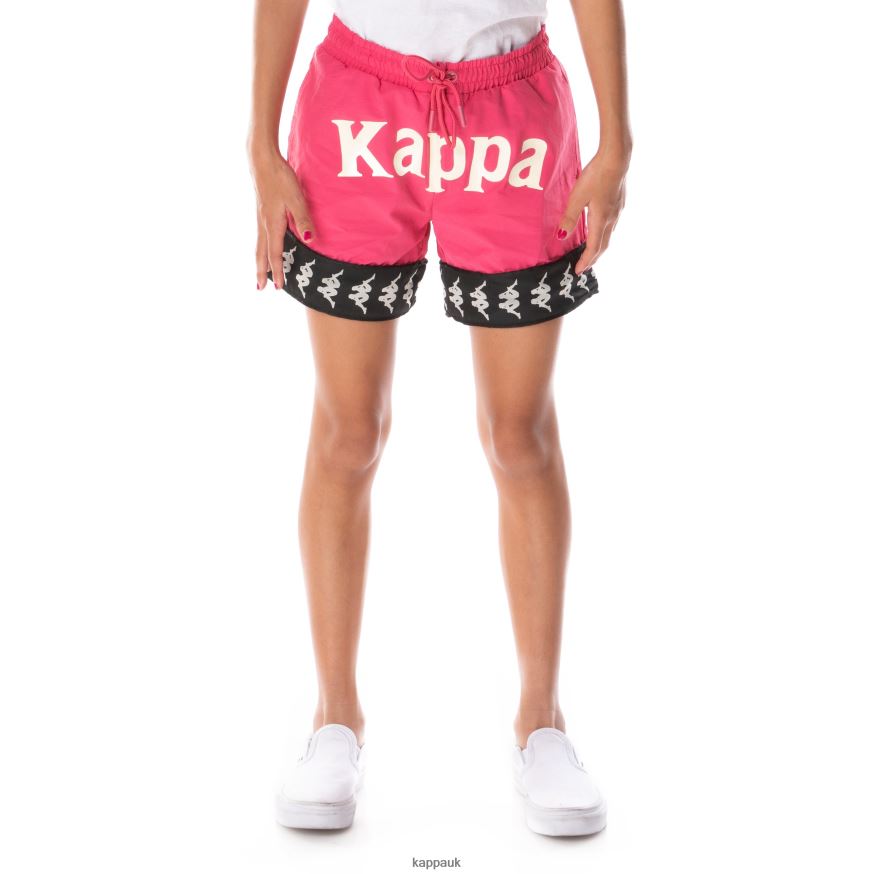 Kappa Kids 222 Banda Calabash 3 Shorts Pink Black 408H4N803 - Kappa Trainers UK