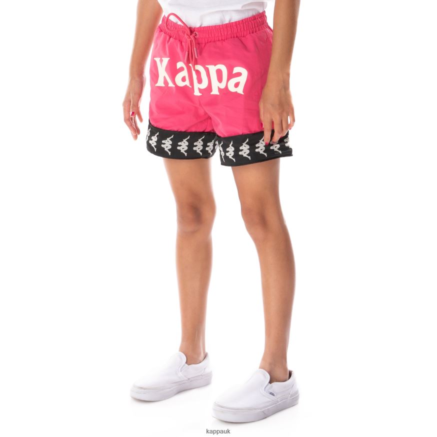 Kappa Kids 222 Banda Calabash 3 Shorts Pink Black 408H4N803 - Kappa Trainers UK