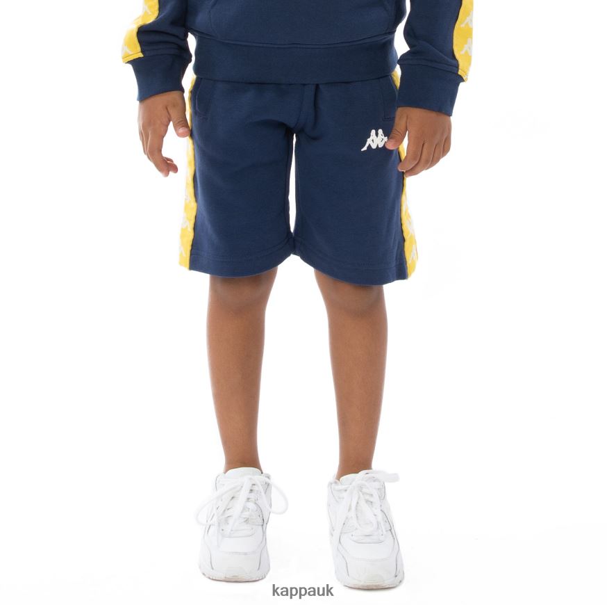 Kappa Kids 222 Banda Marvz Shorts Yellow Blue White 408H4N815 - Kappa Trainers UK