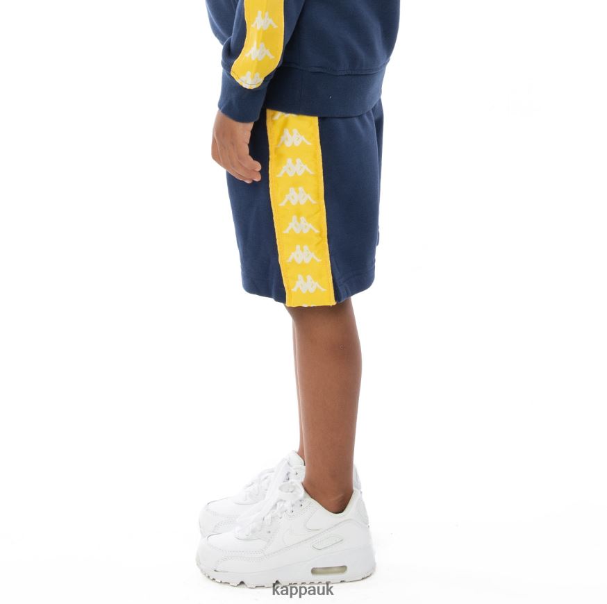 Kappa Kids 222 Banda Marvz Shorts Yellow Blue White 408H4N815 - Kappa Trainers UK