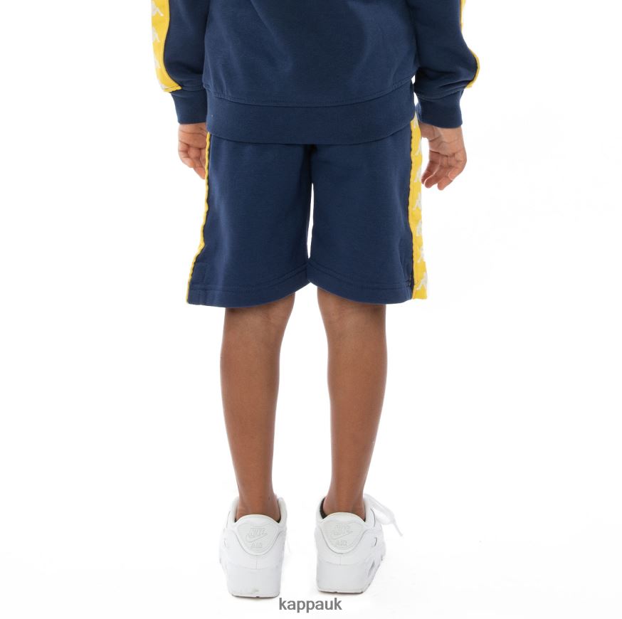 Kappa Kids 222 Banda Marvz Shorts Yellow Blue White 408H4N815 - Kappa Trainers UK