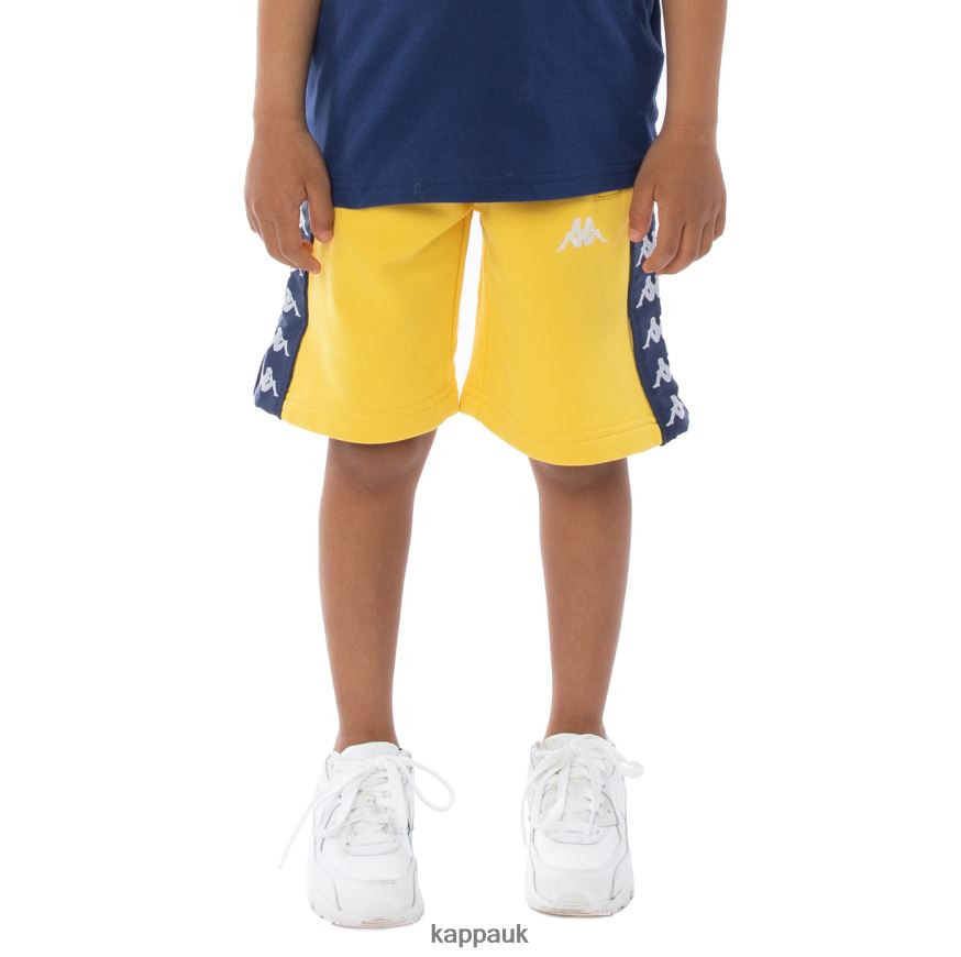 Kappa Kids 222 Banda Marvz Shorts Yellow Blue White 408H4N815 - Kappa Trainers UK