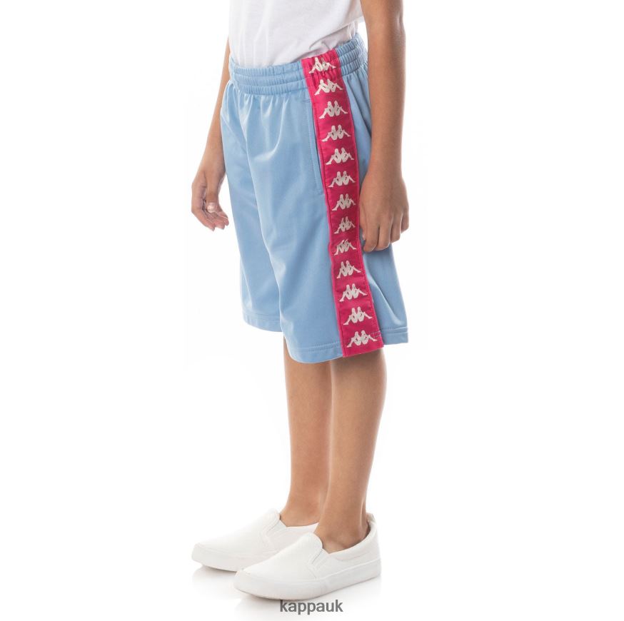 Kappa Kids 222 Banda Treadwellz Shorts Light Blue Pink 408H4N806 - Kappa Trainers UK