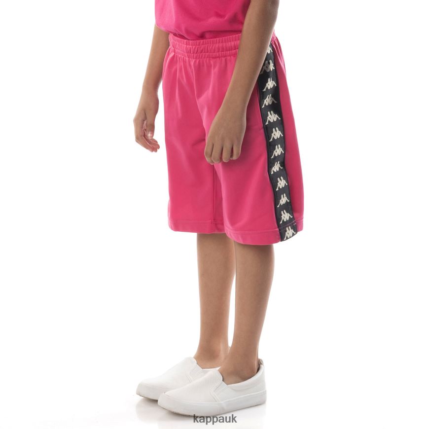 Kappa Kids 222 Banda Treadwellz Shorts Pink Black 408H4N807 - Kappa Tracksuit UK