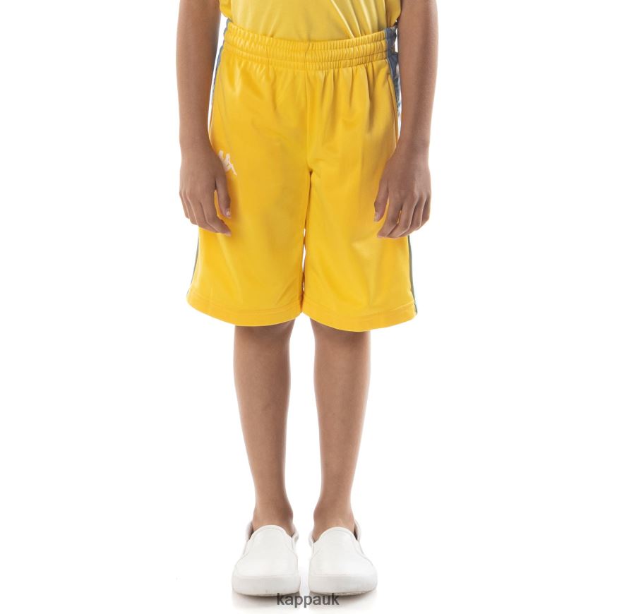 Kappa Kids 222 Banda Treadwellz Shorts Yellow Light Blue 408H4N805 - Kappa UK